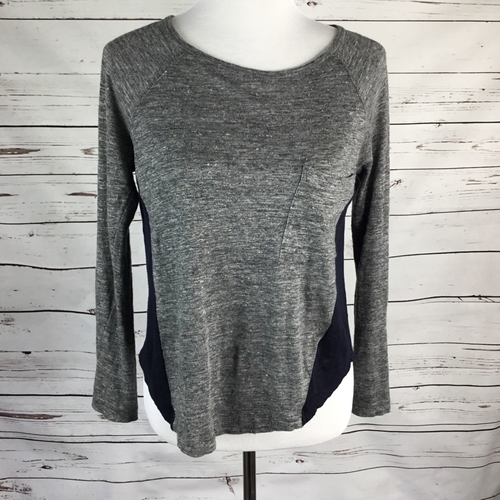 Madewell Gray & Navy Blue Top. Size‎ XS